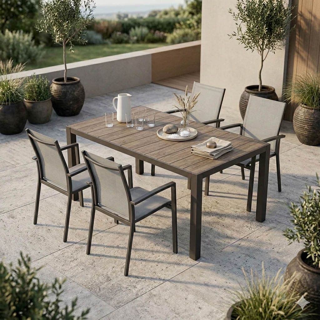 Siena Garden Velia Gartenmöbel-Set M (4 Plätze) Tisch 182x100cm