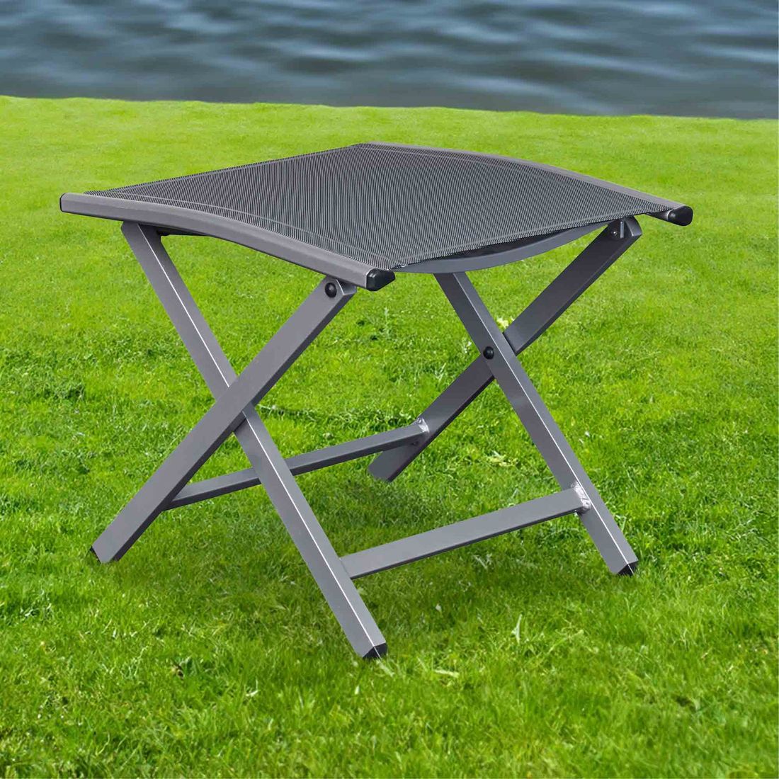 OUTLIV. Melbourne Gartenhocker Aluminium/Textilene