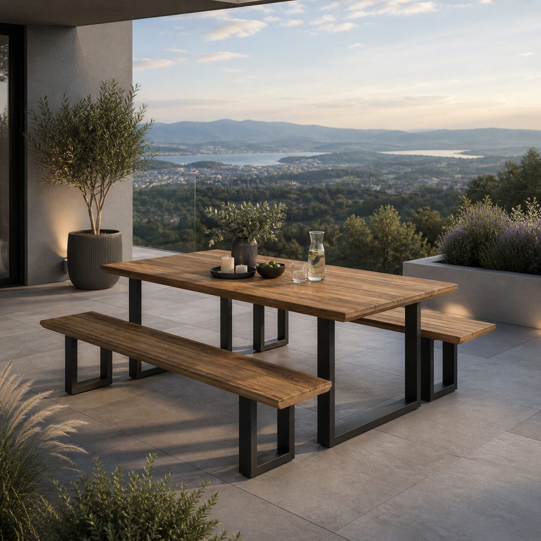 OUTLIV. Orlando Gartenmöbel-Set L (6 Plätze) Tisch 200x100cm