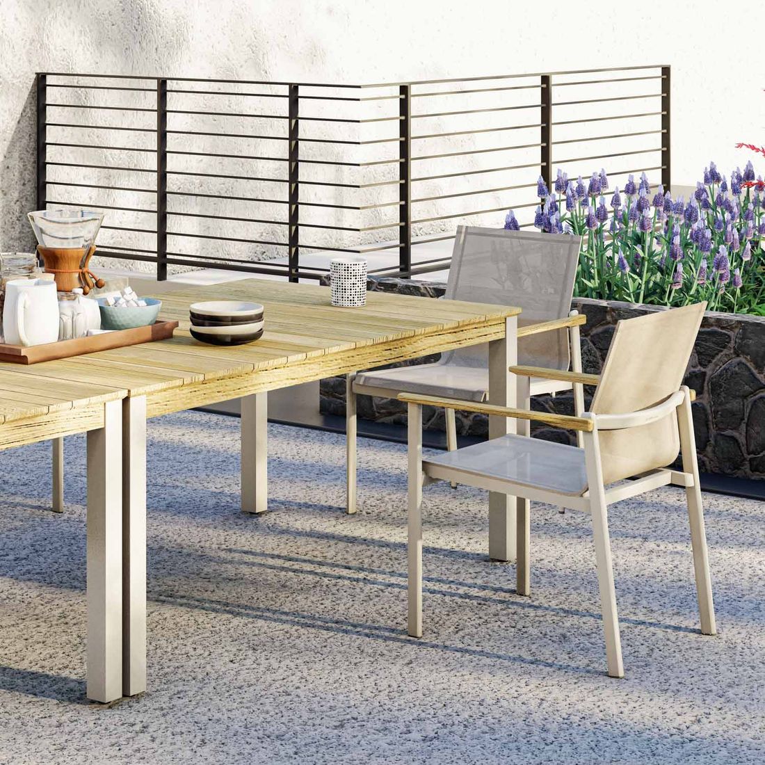 Zebra Enox Gartenmöbel-Set L (6 Plätze) Tische 80/180x100cm