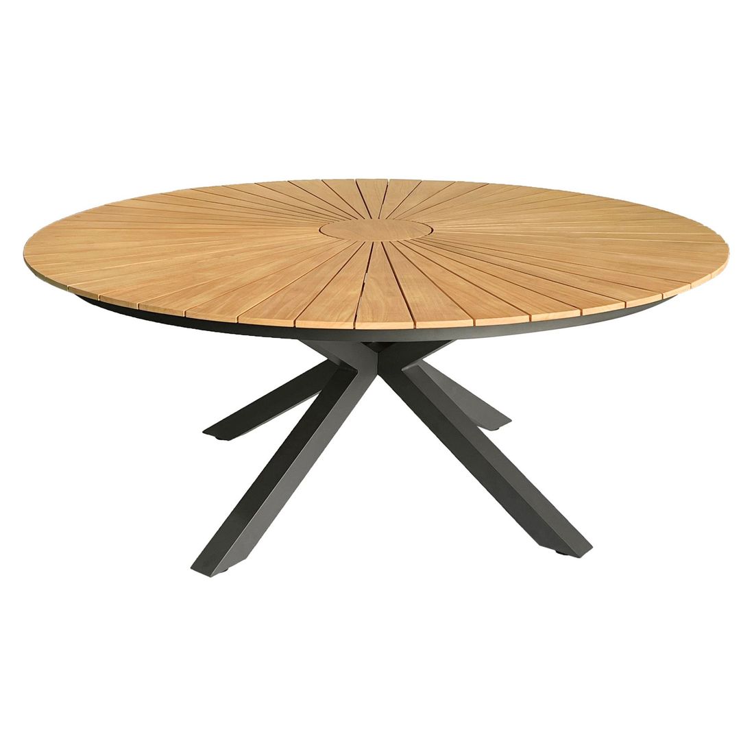 Interliving 7011 Gartentisch Ø140cm Aluminium/Teak