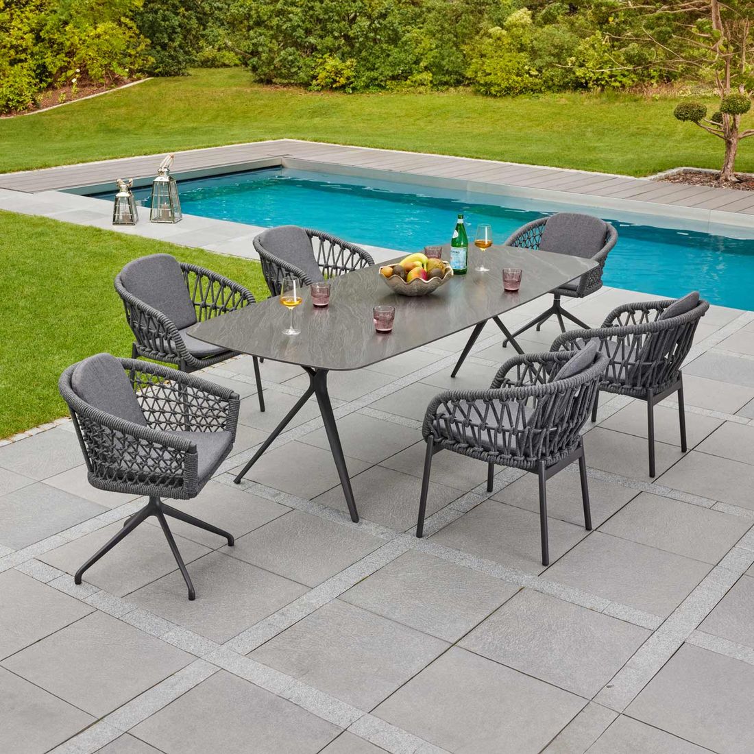 LC Garden Bari Gartenmöbel-Set 7-tlg. Tisch 240x100cm