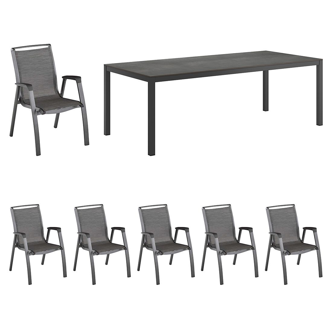 Kettler Forma II Gartenmöbel-Set L (6 Plätze) mit OUTLIV. Tisch 220x100cm