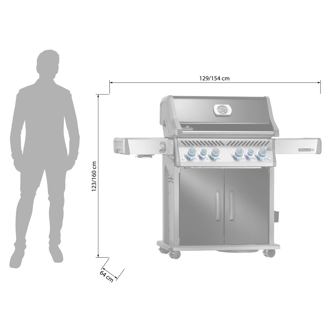 Napoleon Rogue PRO-S 525 Gasgrill mit Gusseisen-Rosten