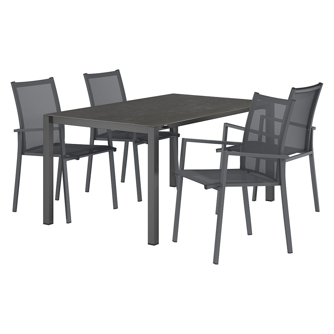 OUTLIV. Kobe Gartenmöbel-Set M (4 Plätze) Tisch 160/217/267x91cm