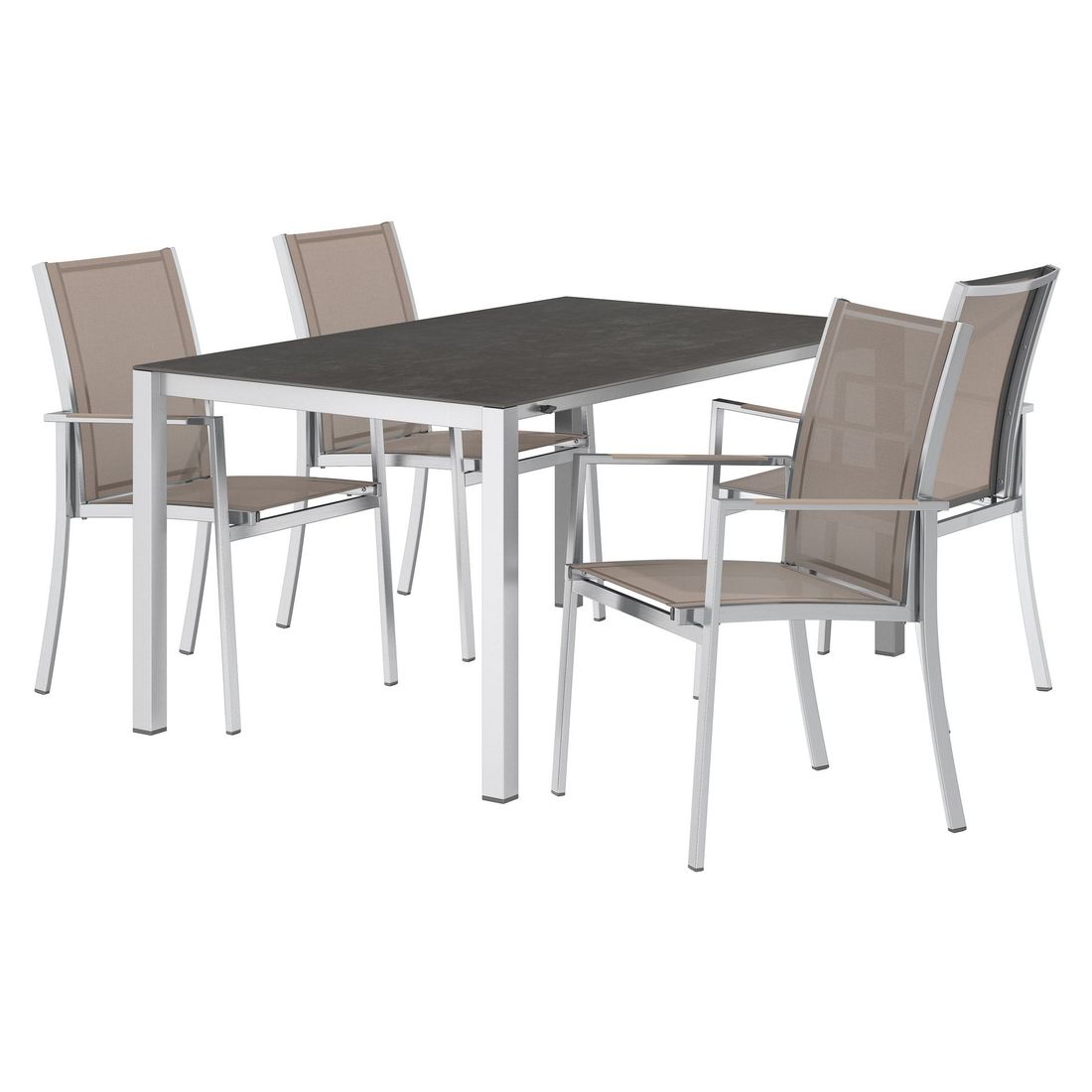 OUTLIV. Oviedo Gartenmöbel-Set M (4 Plätze) Tisch 160/217/267x92cm