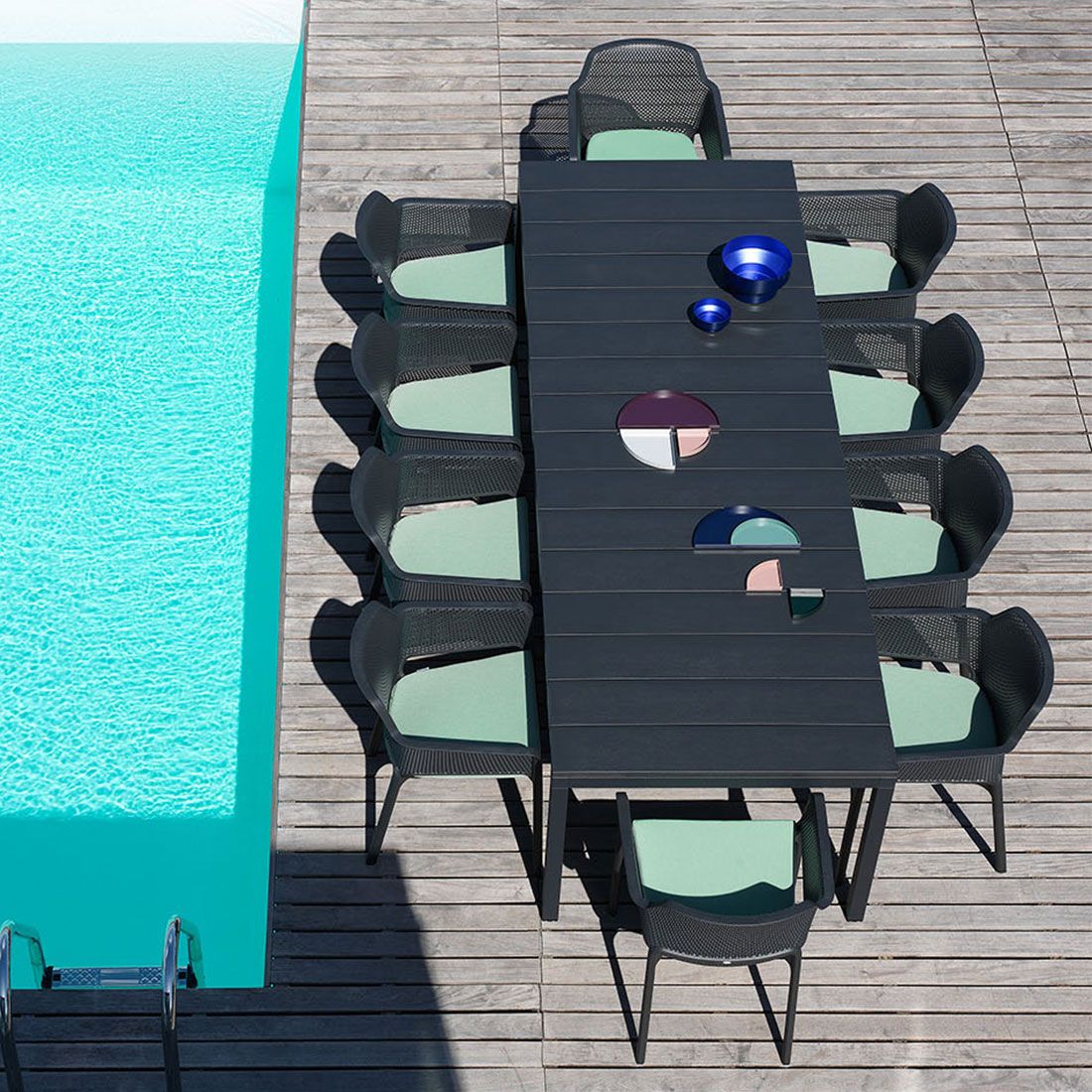 Nardi Net Gartenmöbel-Set XXL (10 Plätze) Tisch 210/280x100cm