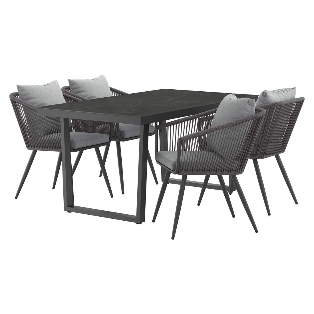 OUTLIV. Alex Gartenmöbel-Set M (4 Plätze) Tisch 160x90cm Kufe