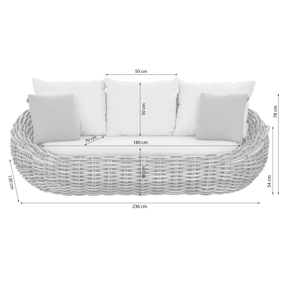 Apple Bee Cocoon Gartenloungesofa Polyrattan/Bee Wett