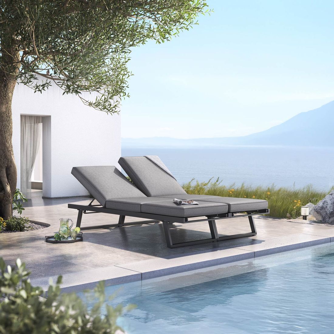 OUTLIV. Lucca Doppelliege verstellbar Aluminium/Polyester