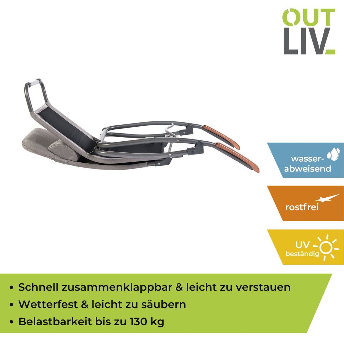 OUTLIV. Brada Deluxe Bäderliege Aluminium/Olefin