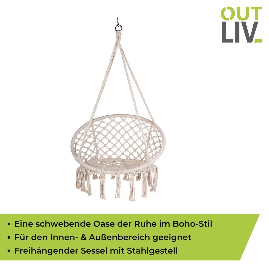 OUTLIV. Boho Hängesessel Stahl/Rope
