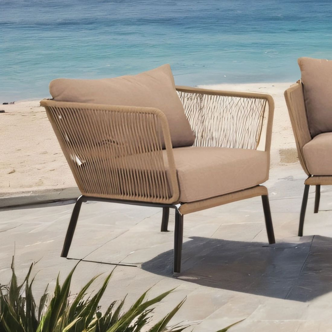 Cosmic Collection Lion Loungesessel Stahl/Rope