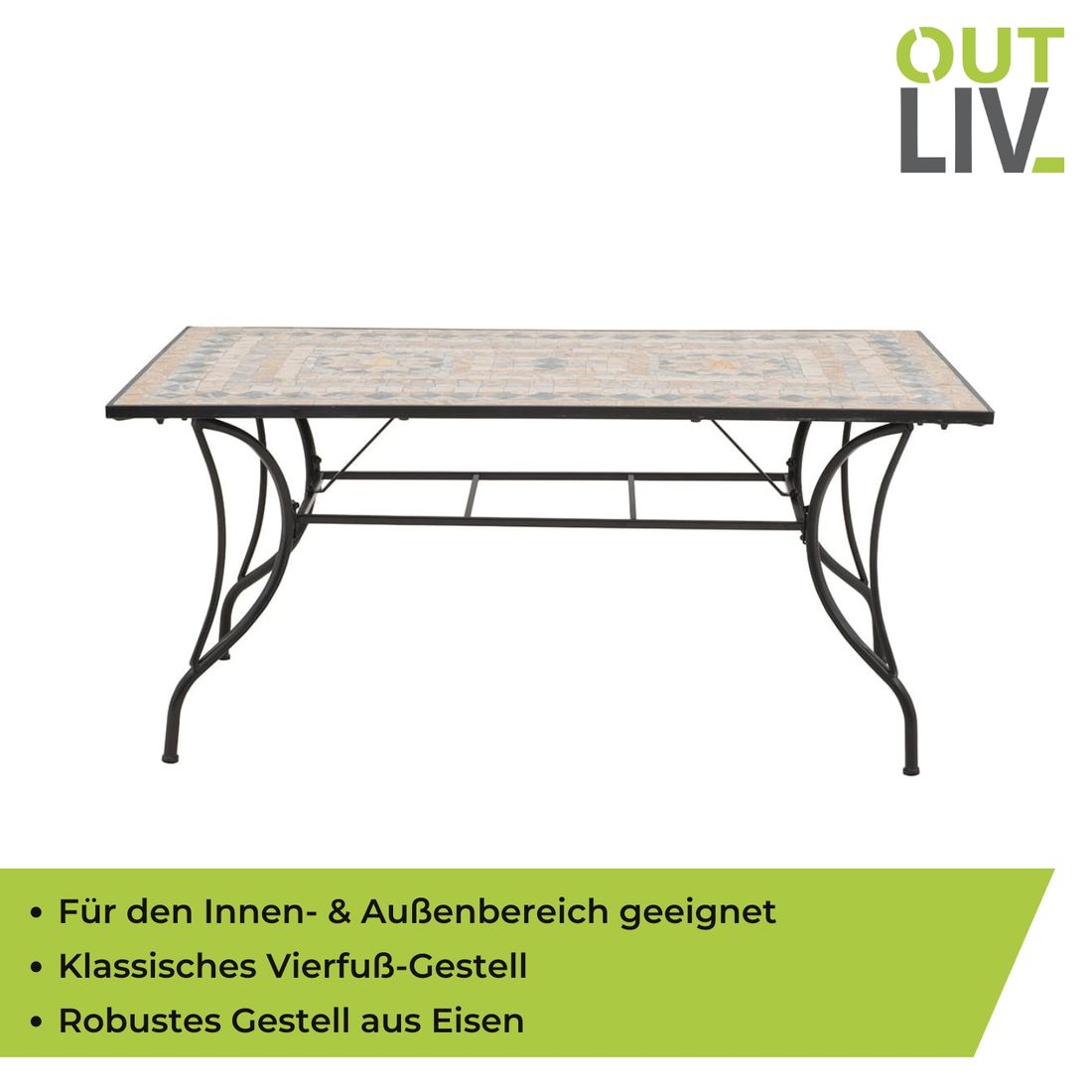 OUTLIV. Mosaik Gartentisch Eisen/Mosaik