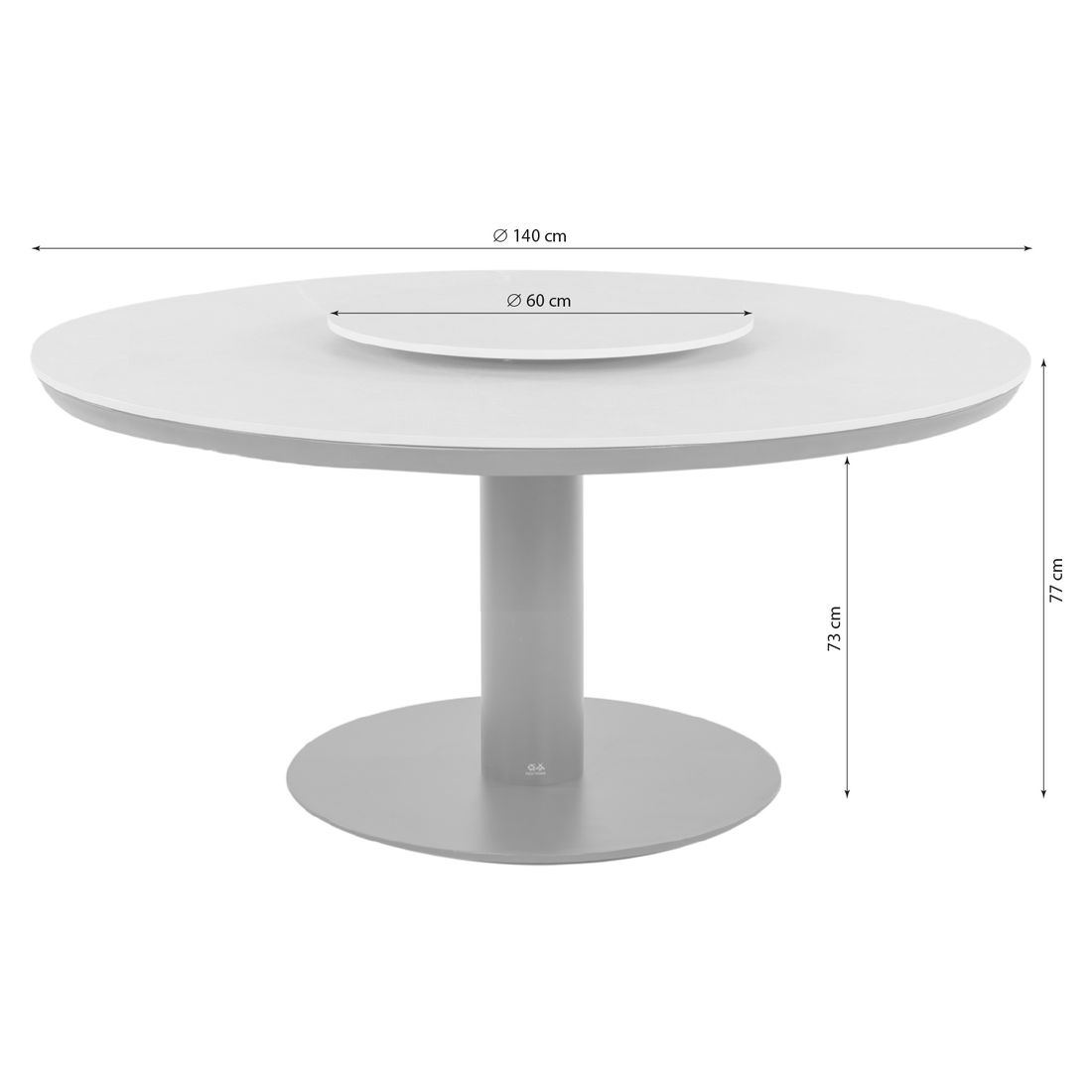 Apple Bee Melville Gartentisch Ø140cm Aluminium/Sinterstone