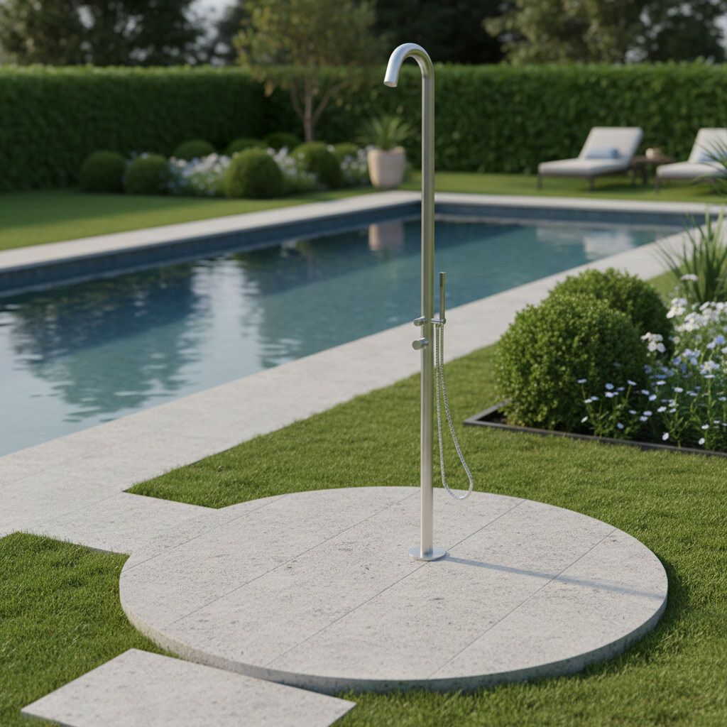 Ideal Sylt Gartendusche Warmwasser V2A