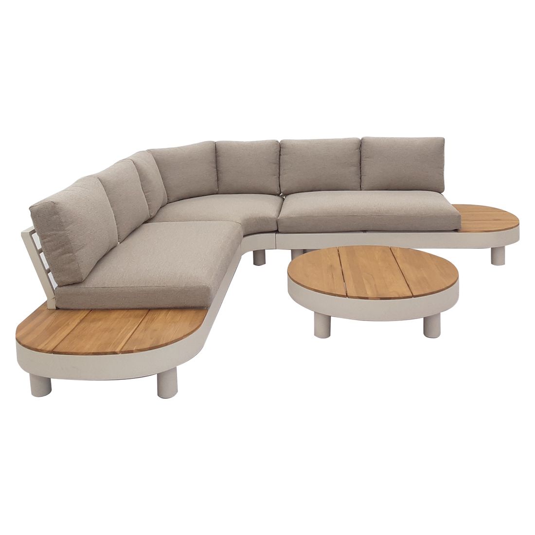 OUTLIV. California Ecklounge inkl. Loungetisch Aluminium/Teak/Olefin