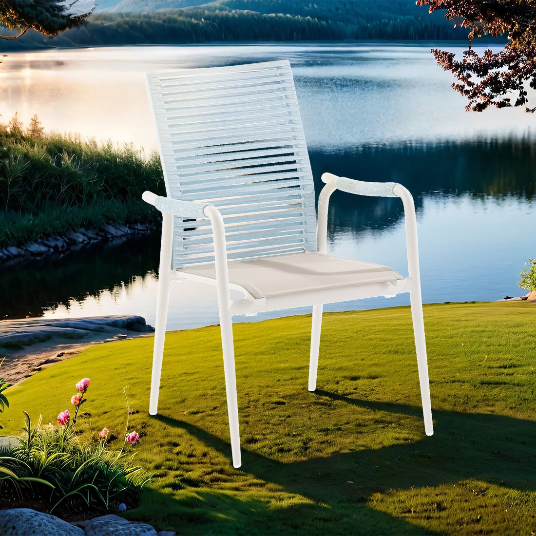 Niehoff Silla Stapelsessel Aluminium/Textilene/Rope