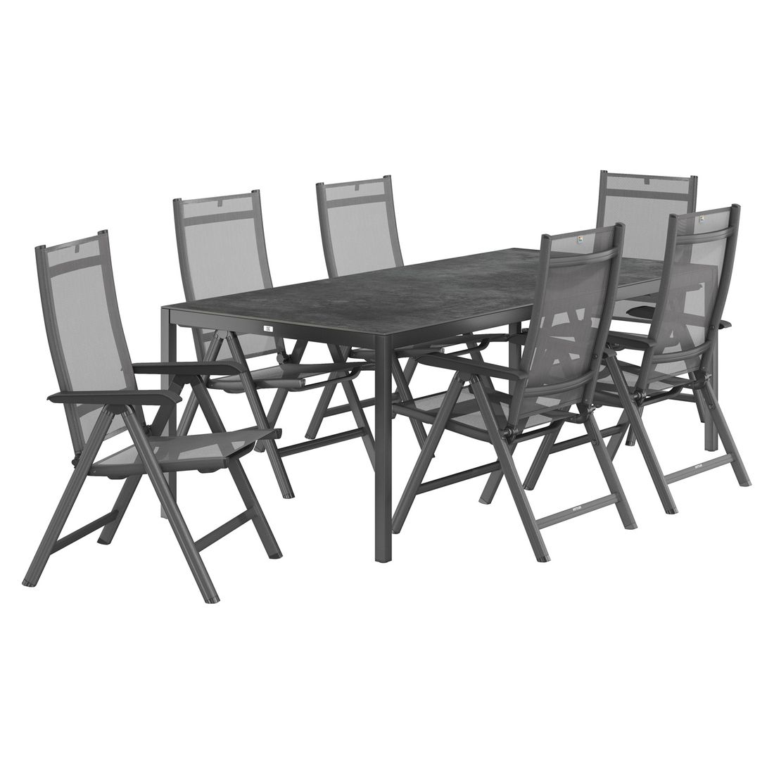 Kettler Basic Plus Gartenmöbel-Set mit OUTLIV. Tisch Aluminium/Keramik
