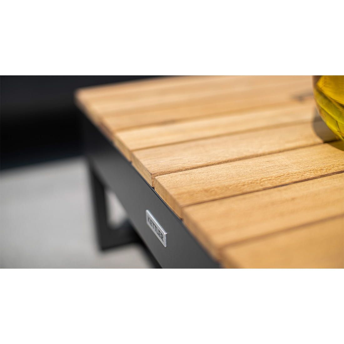 Kettler Ocean Skid Platform Loungetisch 70x70cm Aluminium/Teak