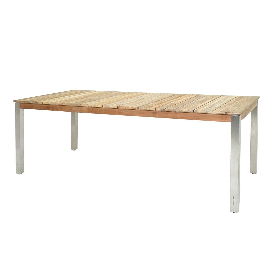 Zebra Derex Gartentisch 220x100cm Edelstahl/Teak recycelt
