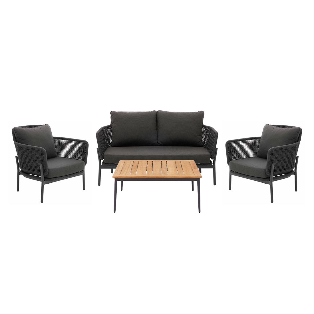 Interliving 7005 Loungeset 4-tlg. mit Tisch 89x89 cm