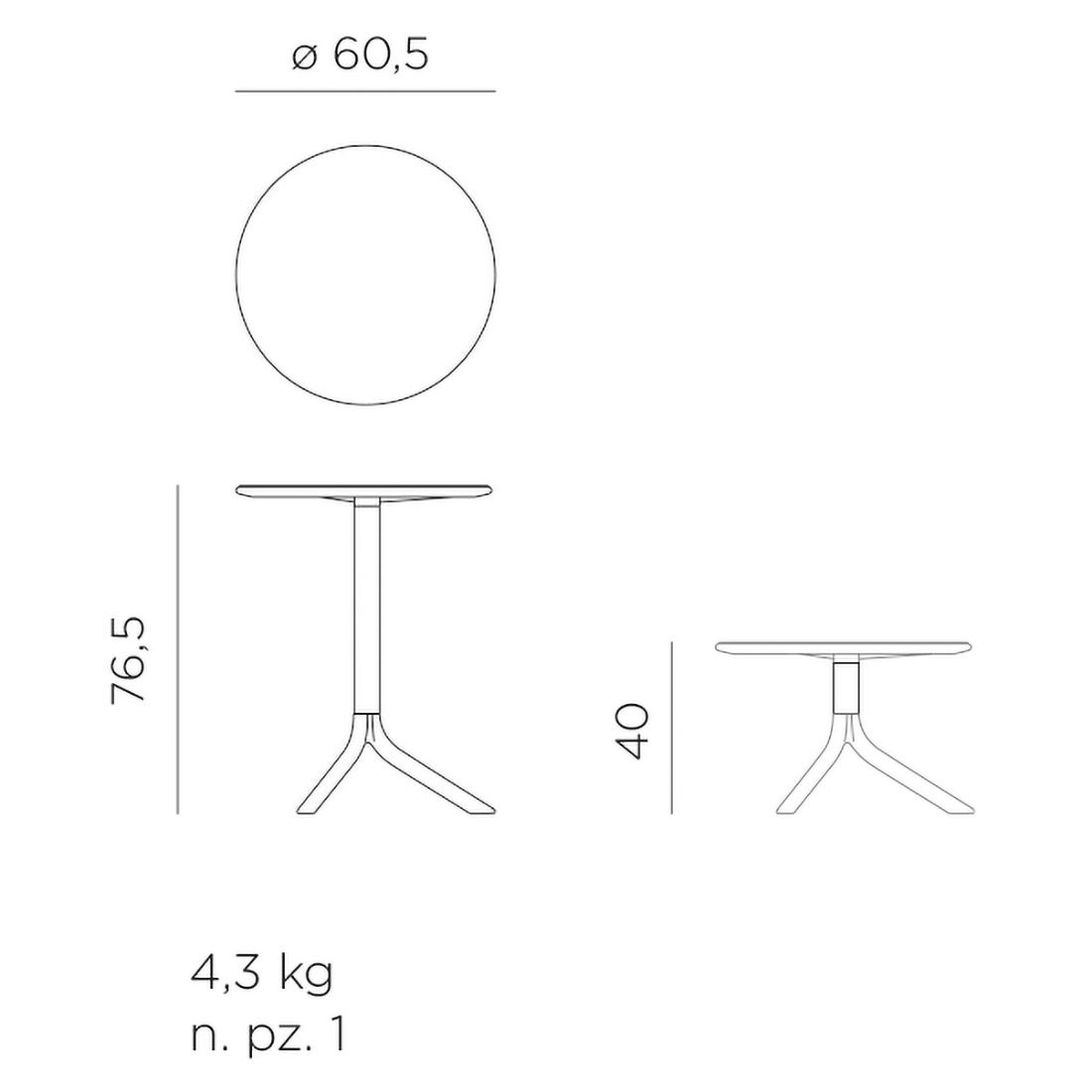 Nardi Spritz Bistrotisch Ø60,5 cm Kunststoff