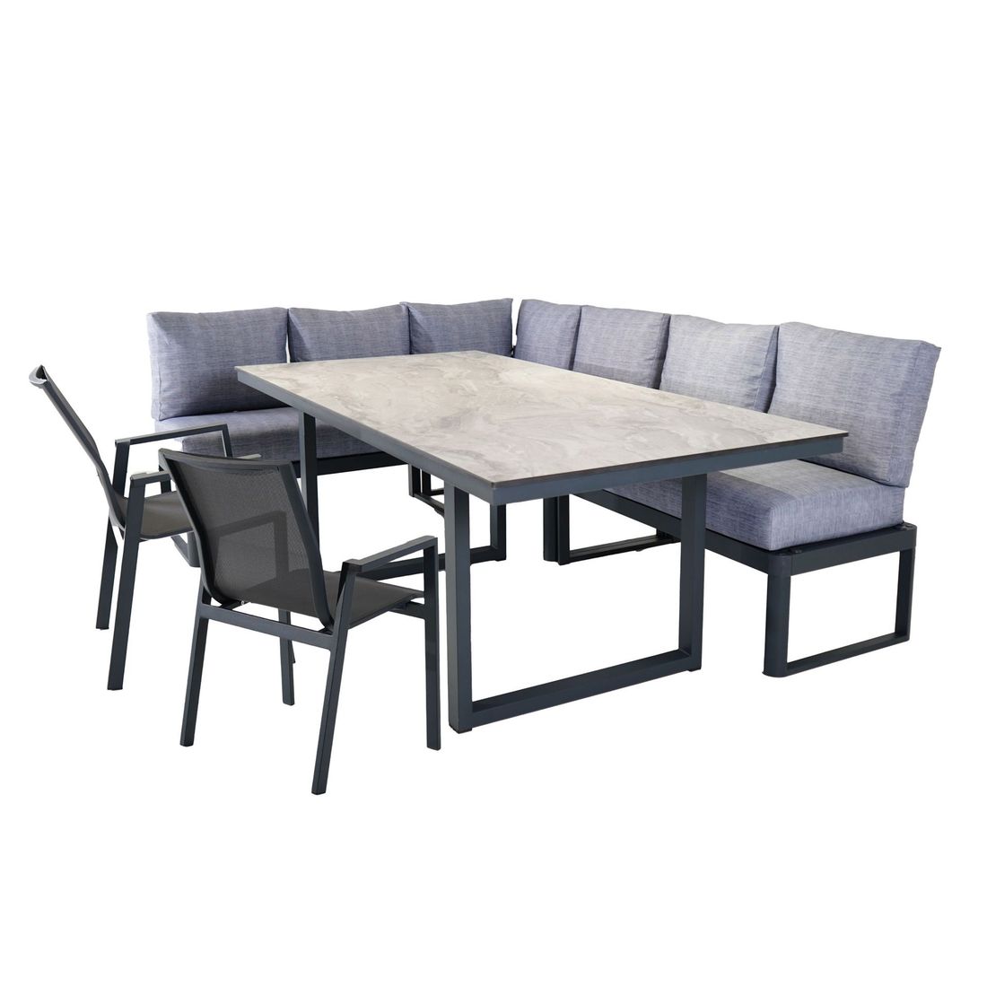 OUTLIV. Pandora Gartenmöbel-Set L (7 Plätze) Tisch 200x100cm