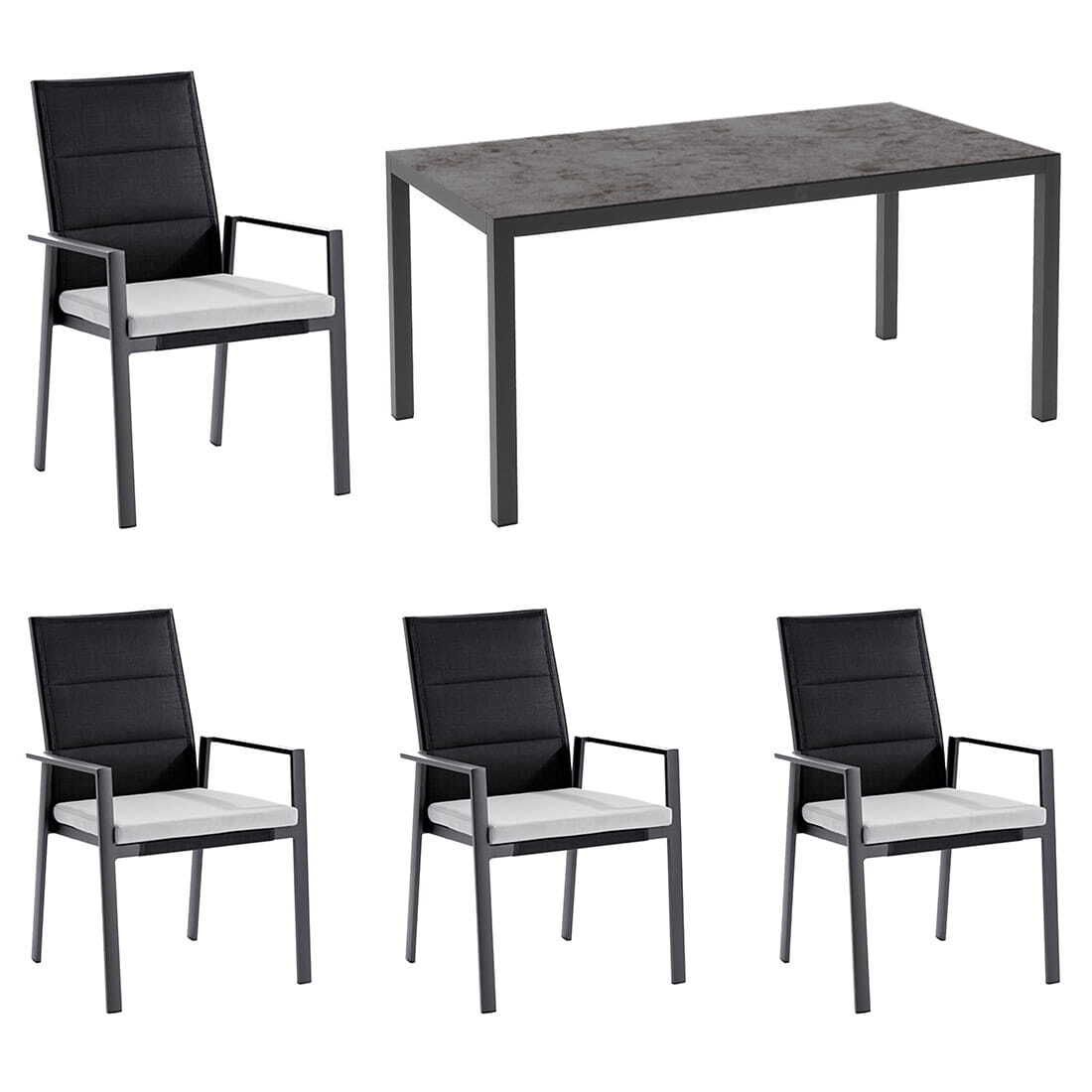 Niehoff Nancer Gartenmöbel-Set M (4 Plätze) mit OUTLIV. Tisch 160x90cm