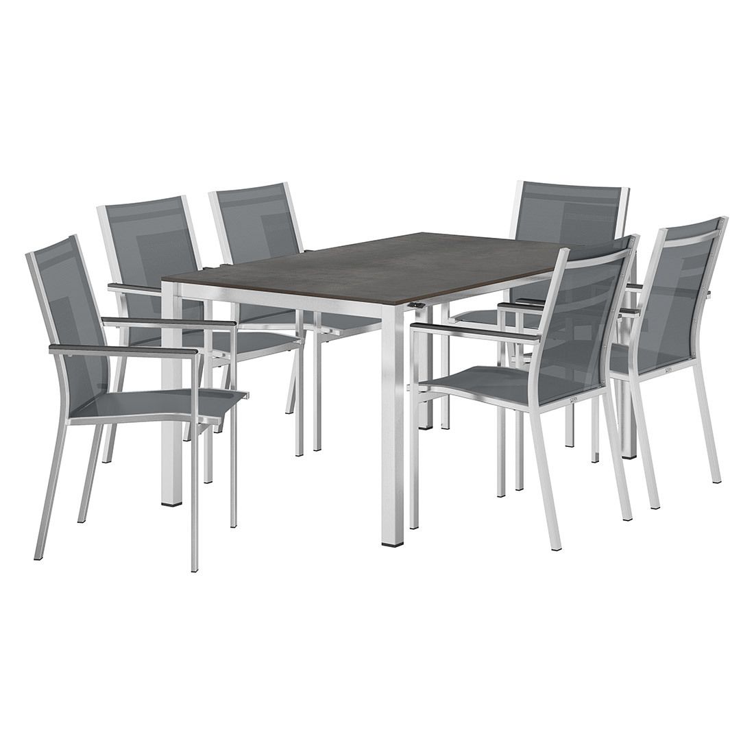 Stern Cardiff Gartenmöbel-Set L (6 Plätze) mit OUTLIV. Tisch 160/217/267x91cm