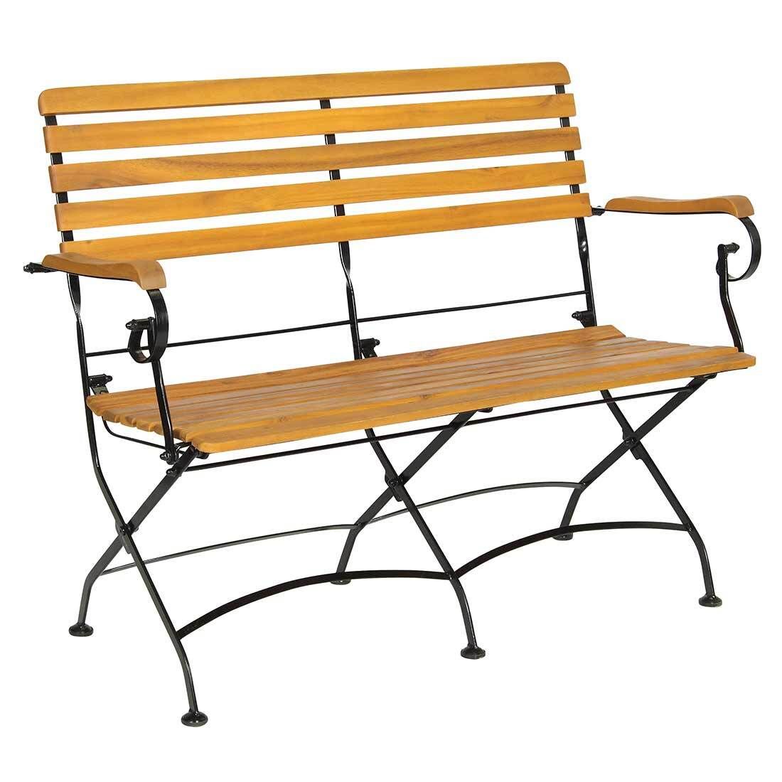 Acamp Lindau Gartenbank 115 cm Eisen/Akazie