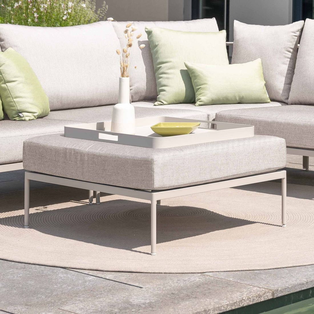 Stern Coco Loungehocker Aluminium/Outdoorstoff