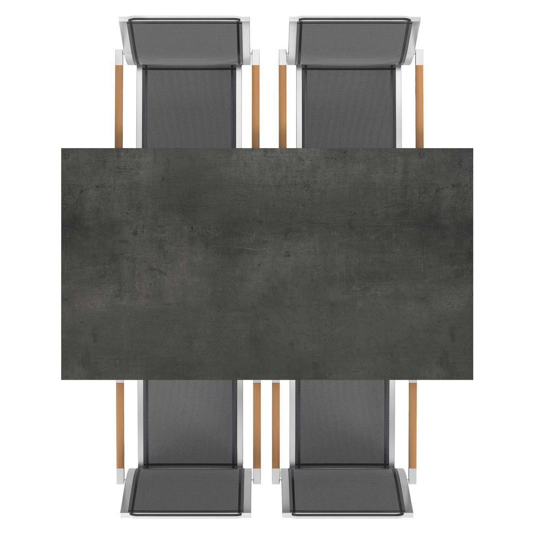 Zebra One Gartenmöbel-Set M (4 Plätze) mit OUTLIV. Tisch 160x90cm