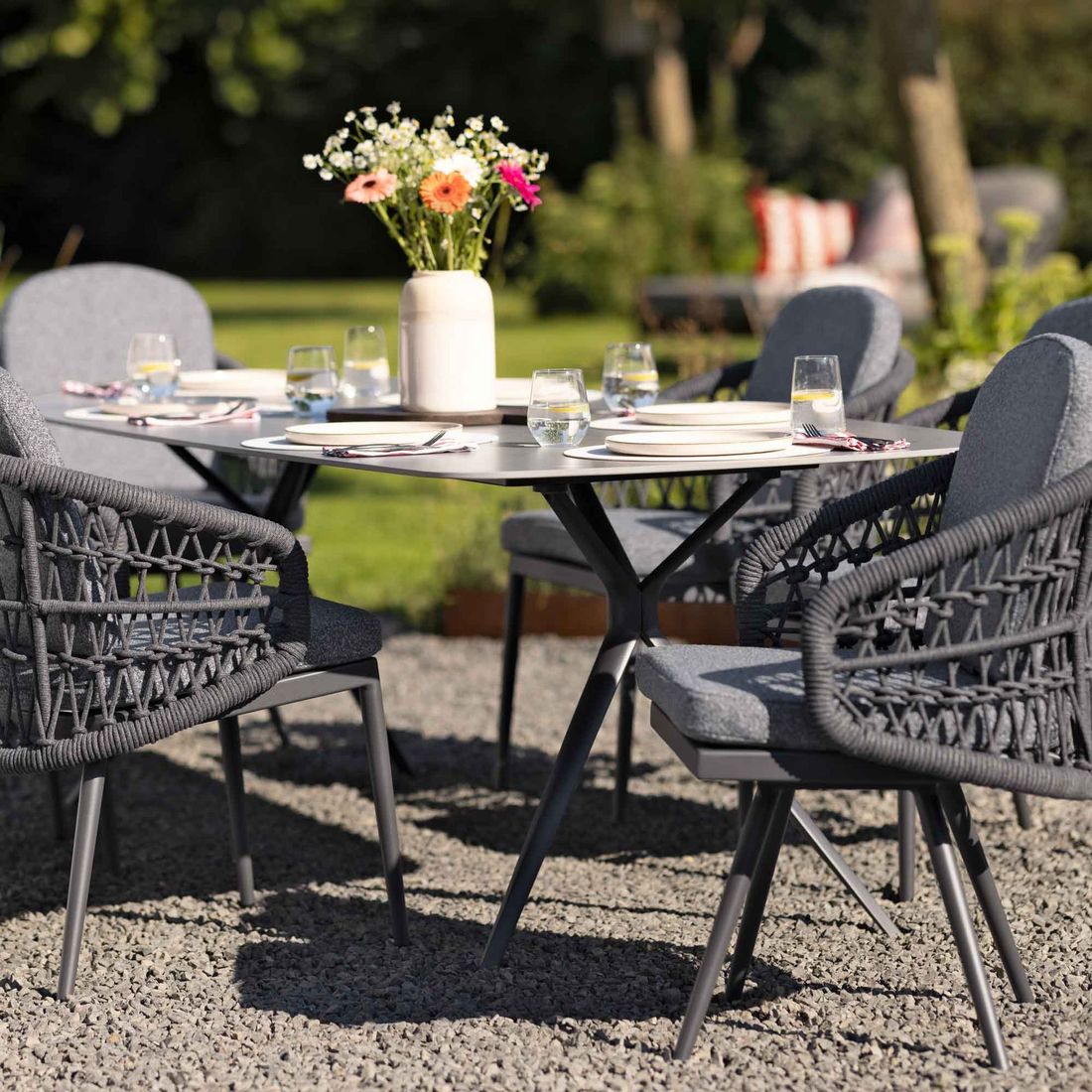 Interliving 7012 Gartentisch 220x100cm Aluminium/Sinterstein