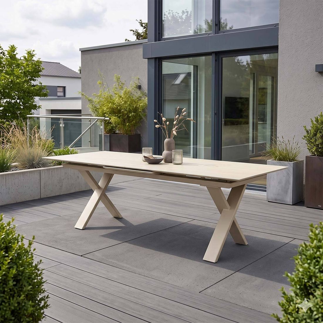 Zebra Levare Ausziehtisch 180/240x100cm Aluminium/Keramik