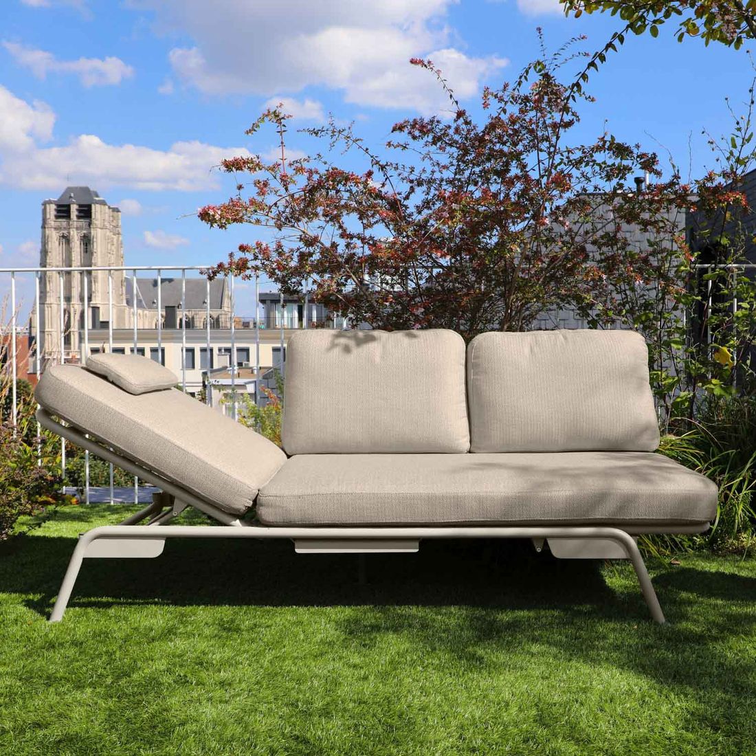 Zebra Somerset Diningsofa Aluminium/Sunproof