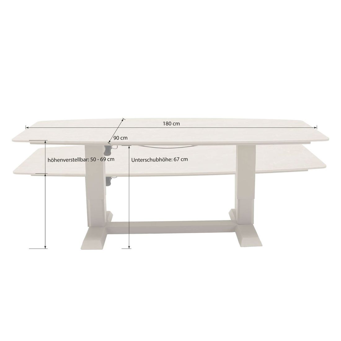 LC Garden Terano Lifttisch 180x90cm Aluminium/Sinterstone