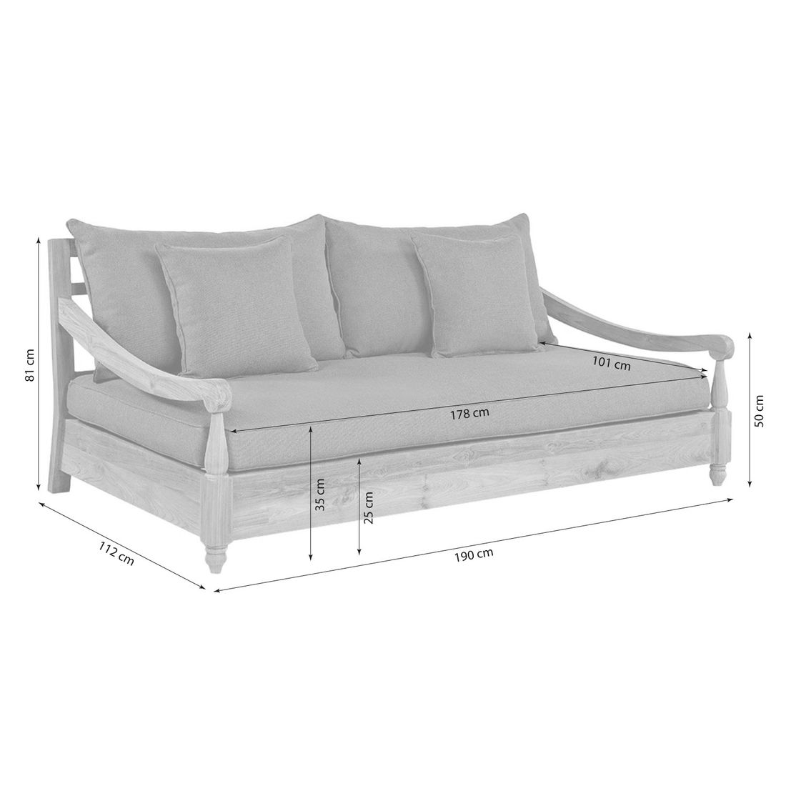 OUTLIV. Portofino Gartenloungesofa Teak recycelt/Sunproof