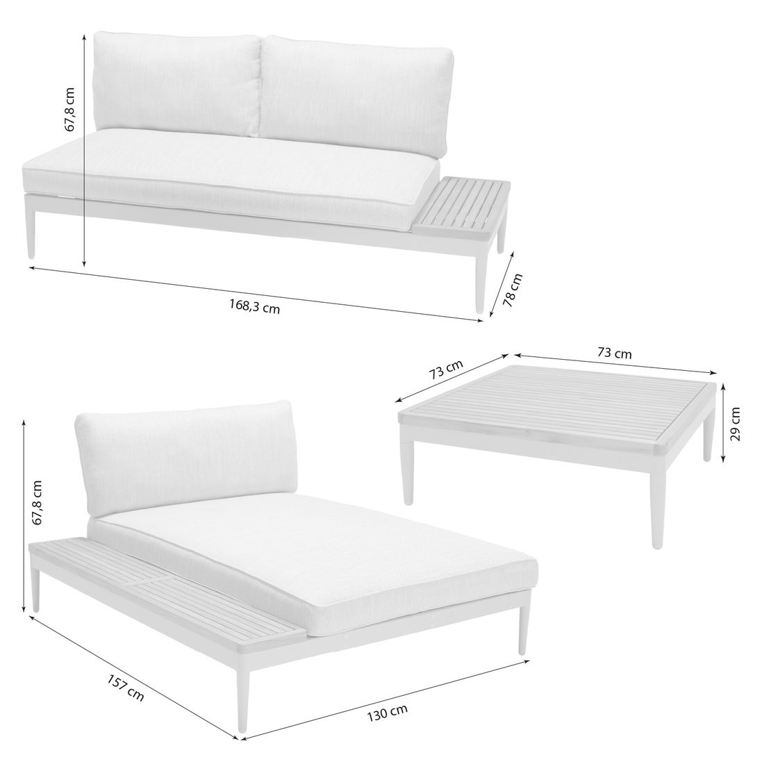 LifestyleGarden Topaz Ecklounge inkl. Loungetisch Aluminium/Olefin