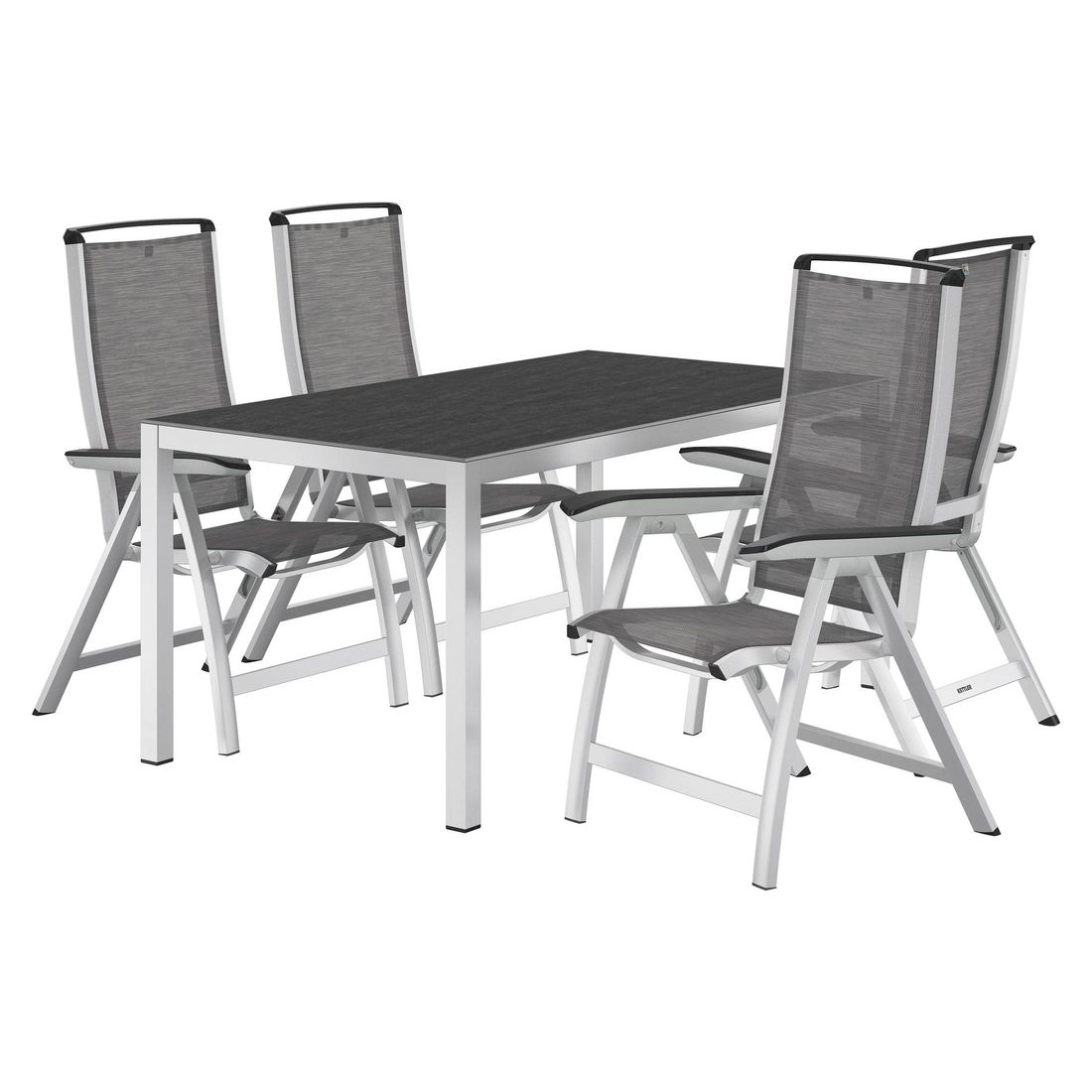 Kettler Forma II Gartenmöbel-Set M verstellbar (4 Plätze) mit OUTLIV. Tisch 160x90cm
