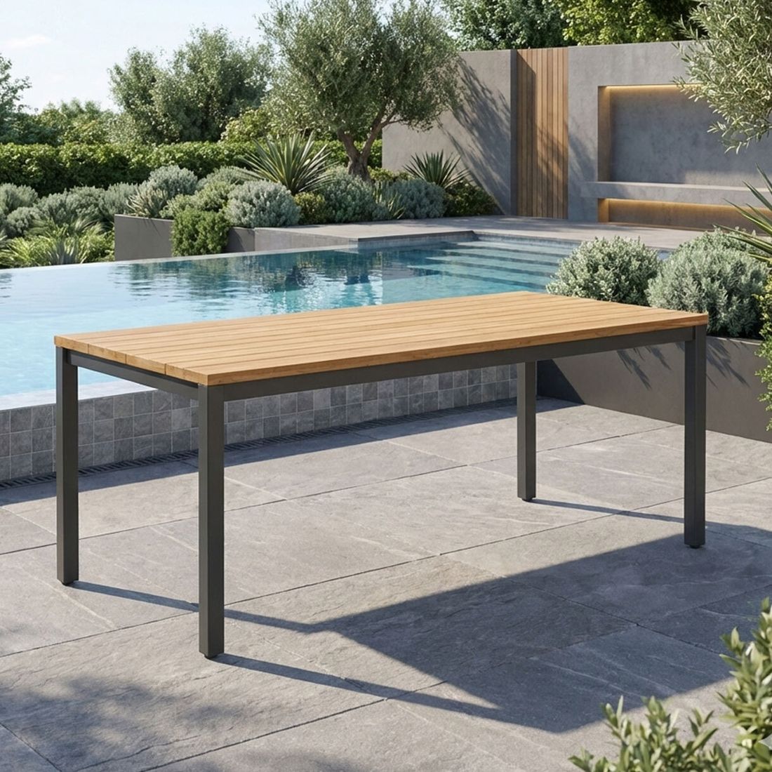 OUTLIV. Kobe Gartentisch Aluminium/Teak recycelt
