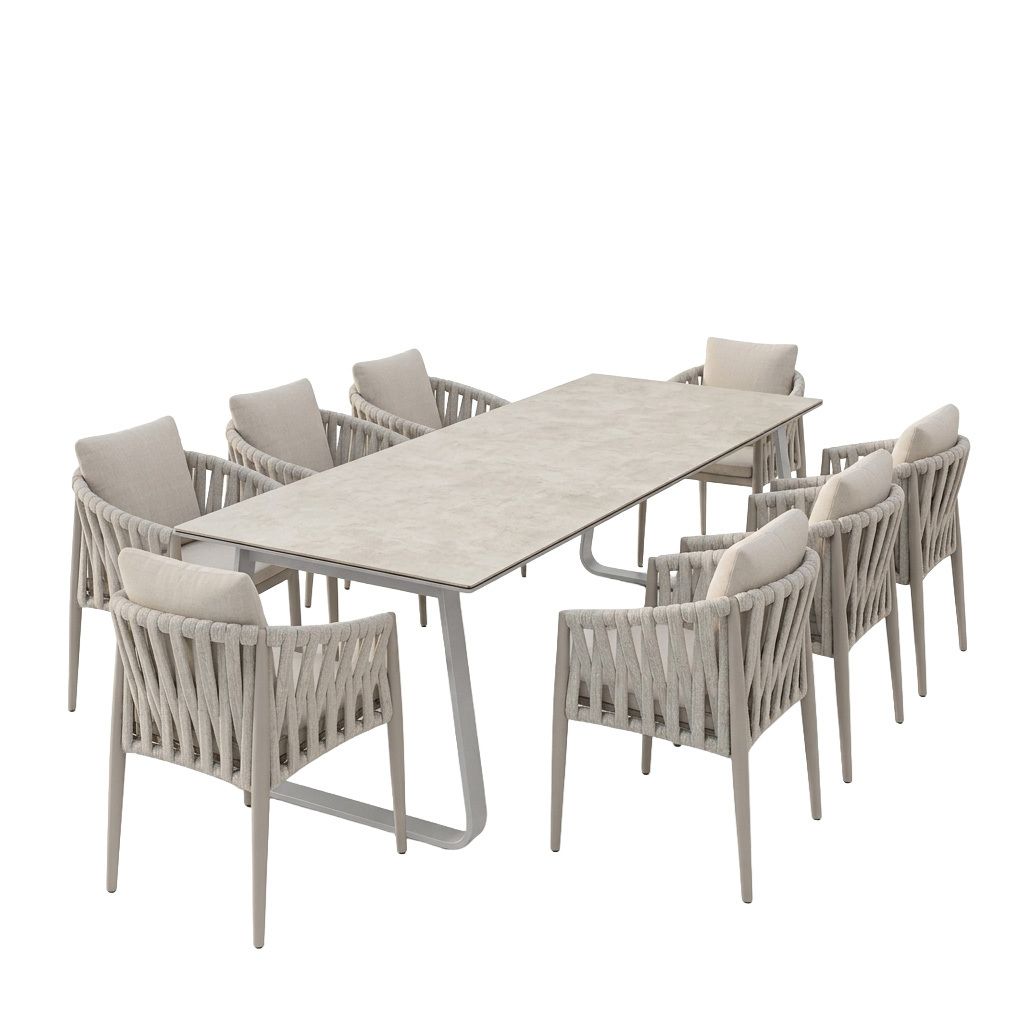 OUTLIV. Lena Gartenmöbel-Set XL (8 Plätze) Tisch 280x100cm