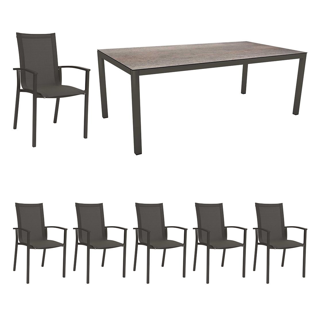 Stern Evoee Gartenmöbel-Set L (6 Plätze) Tisch 200x100cm