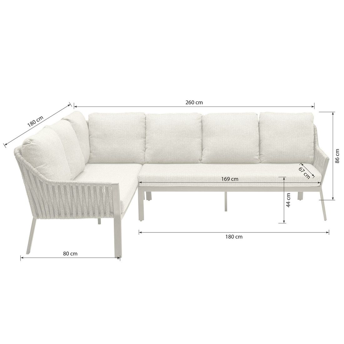 LC Garden Sofano Dininglounge Aluminium/Rope/Olefin