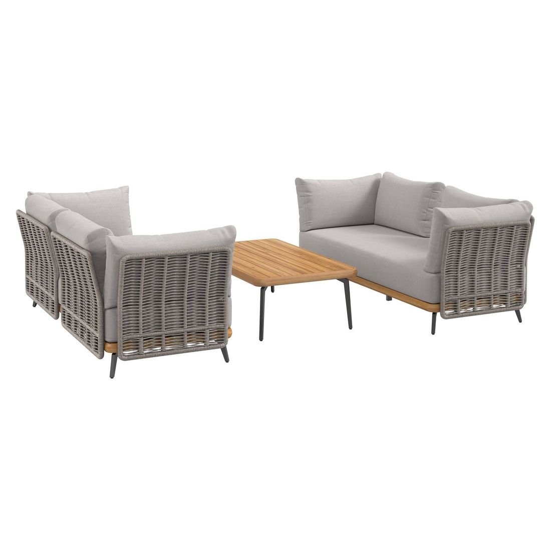 OUTLIV. Ava Loungeset inkl. Loungetisch Akazie/Rope/Polyester