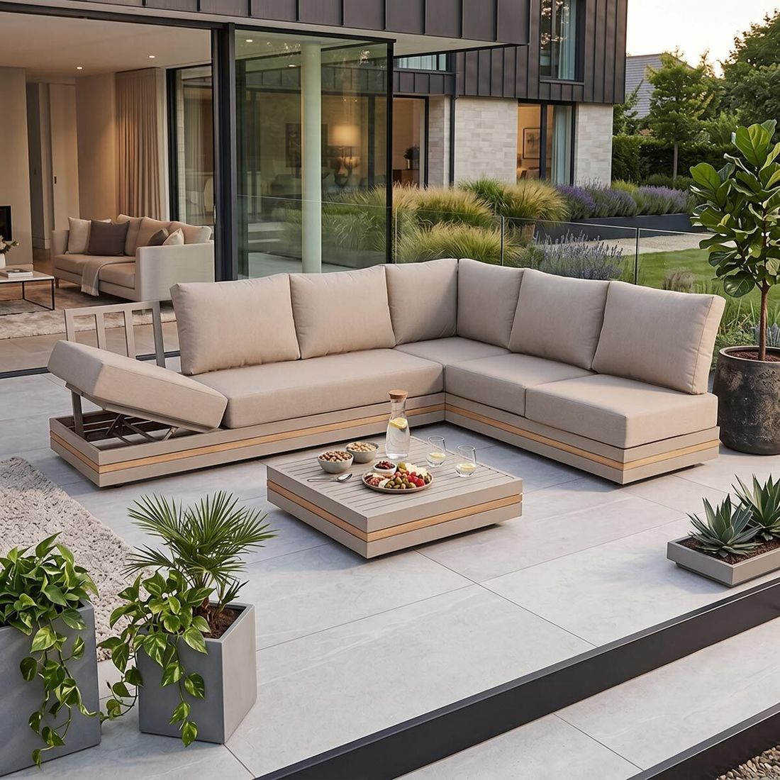 OUTLIV. Triest Ecklounge inkl. Loungetisch Aluminium/Spunpolyester