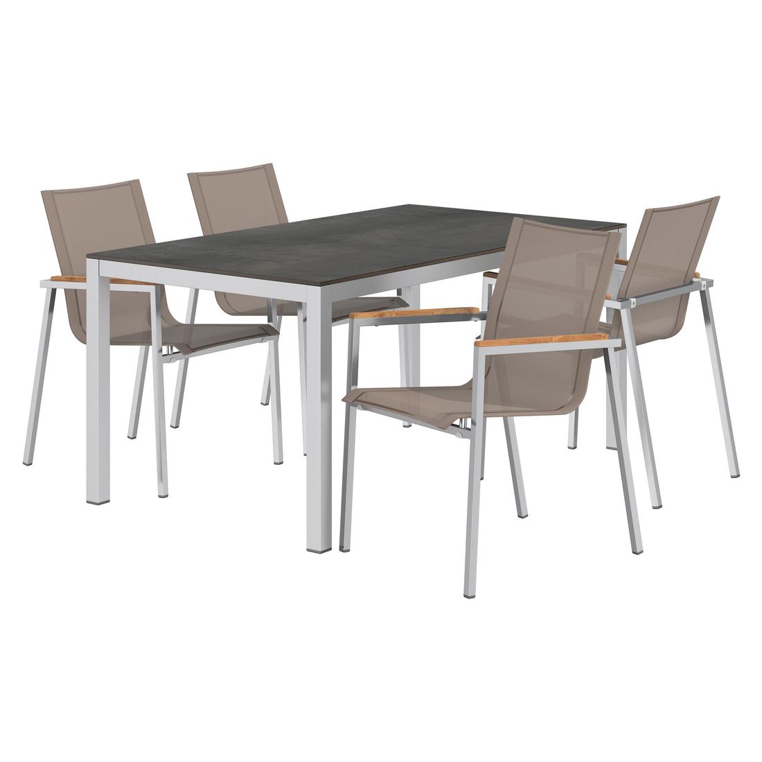 OUTLIV. Rimini Gartenmöbelset 5-tlg. Tisch 160x90cm