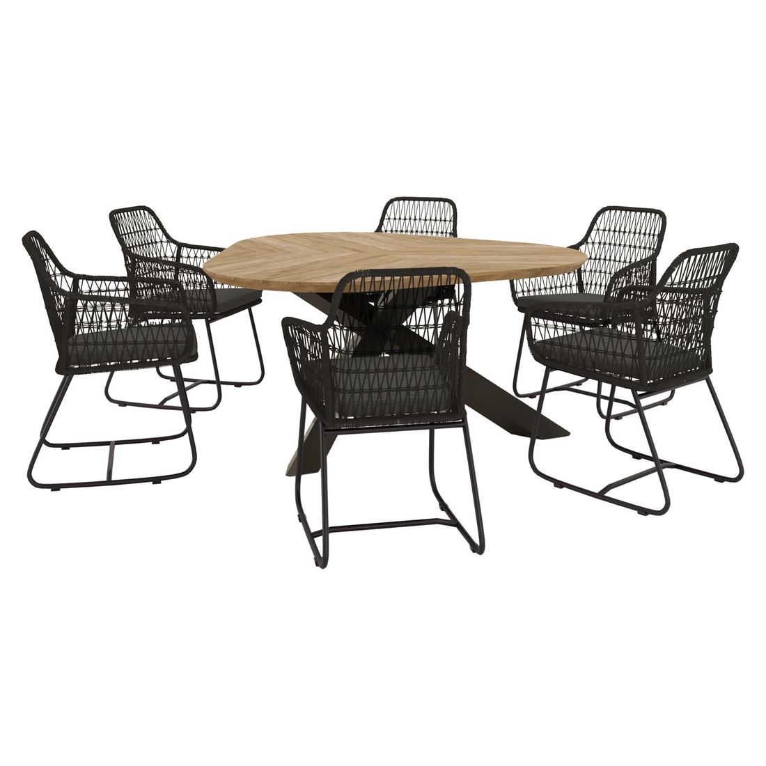 OUTLIV. Verona Gartenmöbel-Set 7-tlg. Tisch 150x160cm