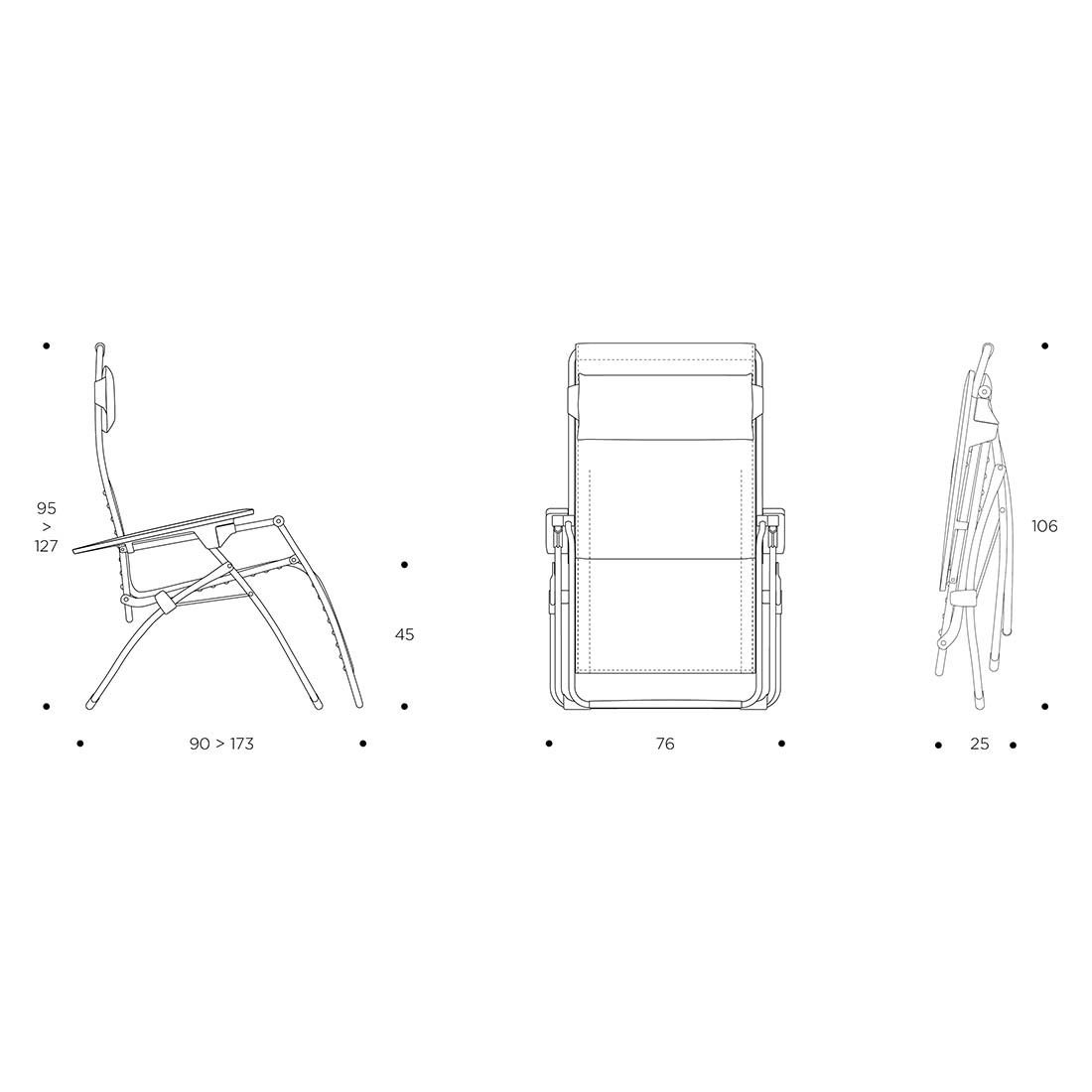 Lafuma Futura XL Relaxliege Stahl/BeComfort