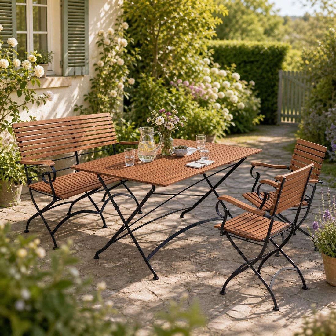 OUTLIV. Lindau Gartenmöbel-Set M (4 Plätze) Tisch 120x80cm